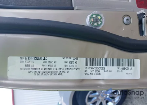 2009 Chrysler 300 Lx из США, поврежденный, VIN 2C3KA43D89H571938